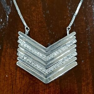 Express Silver Chevron Necklace